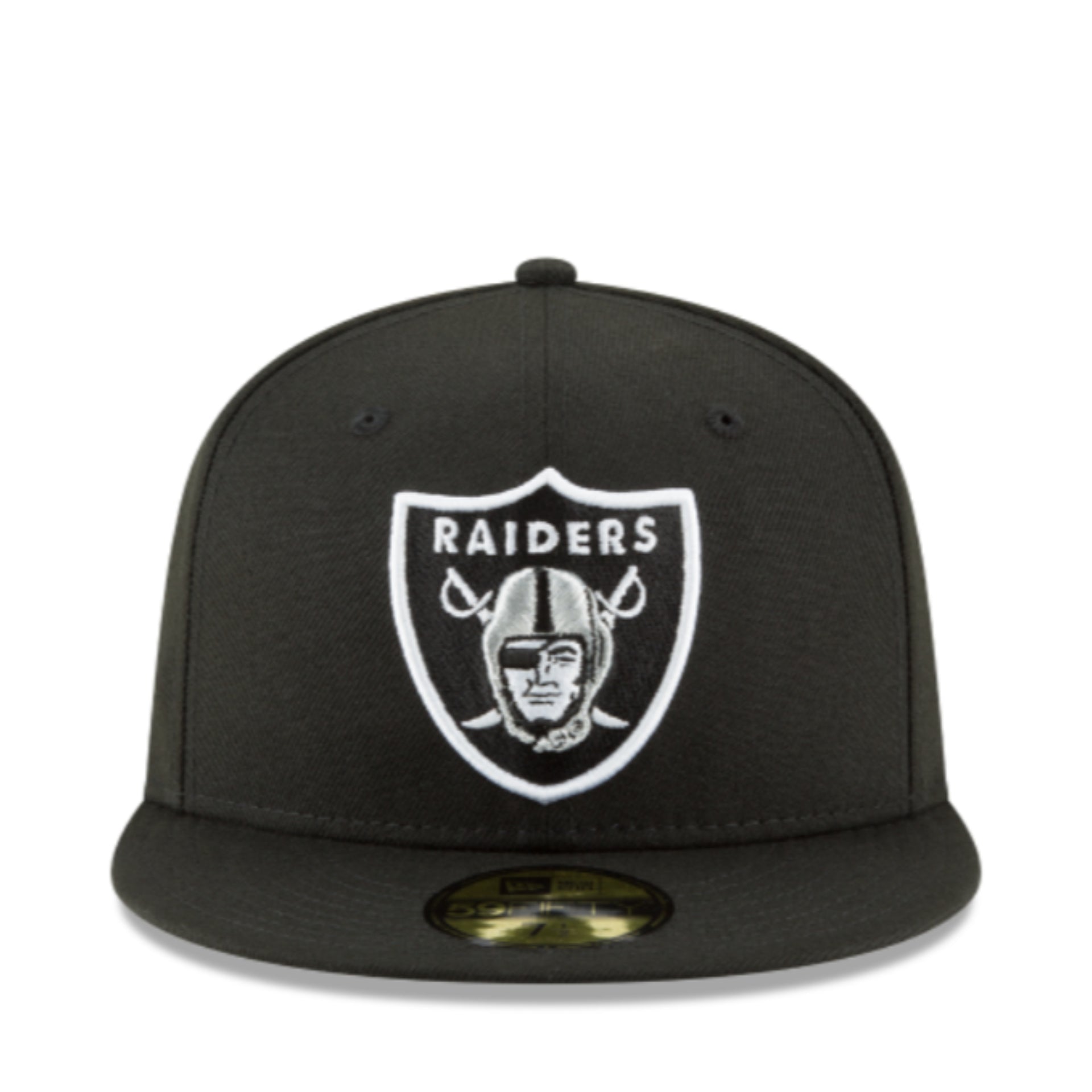 New Era Las Vegas Raiders Black White 59FIFTY Fitted Cap front view