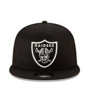 New Era Las Vegas Raiders 9FIFTY Snapback Hat - Black White front view