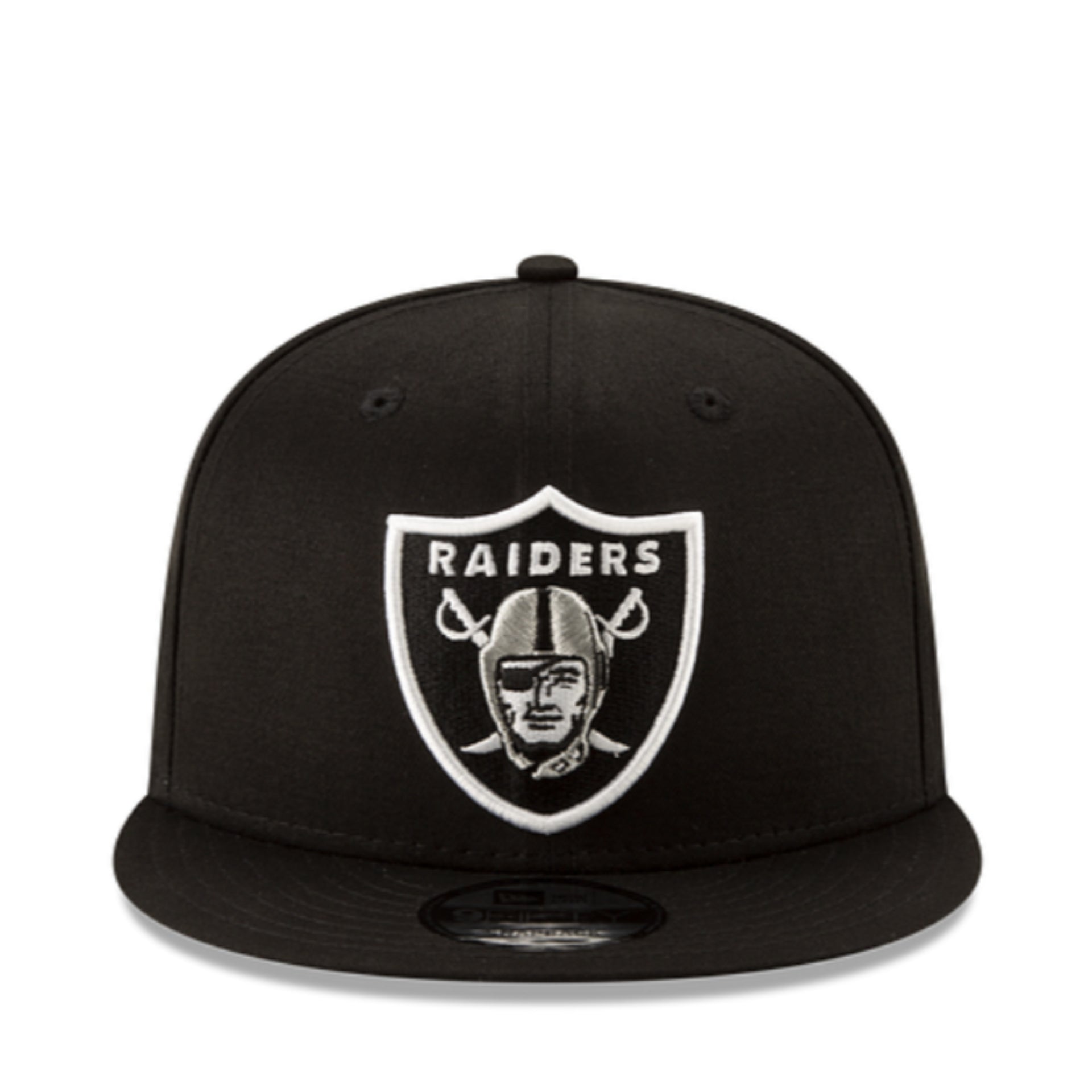 New Era Las Vegas Raiders 9FIFTY Snapback Hat - Black White front view
