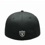 New Era Las Vegas Raiders 59FIFTY Fitted Hat - Black White Outlined back view