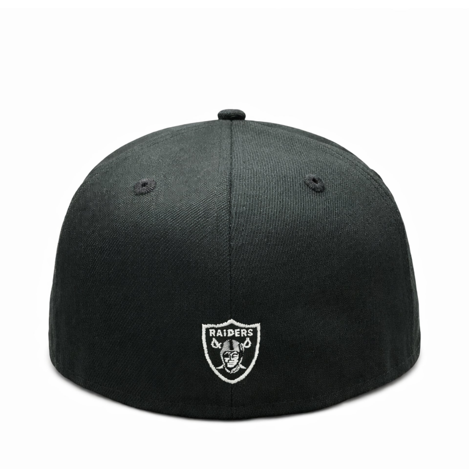 New Era Las Vegas Raiders 59FIFTY Fitted Hat - Black White Outlined back view