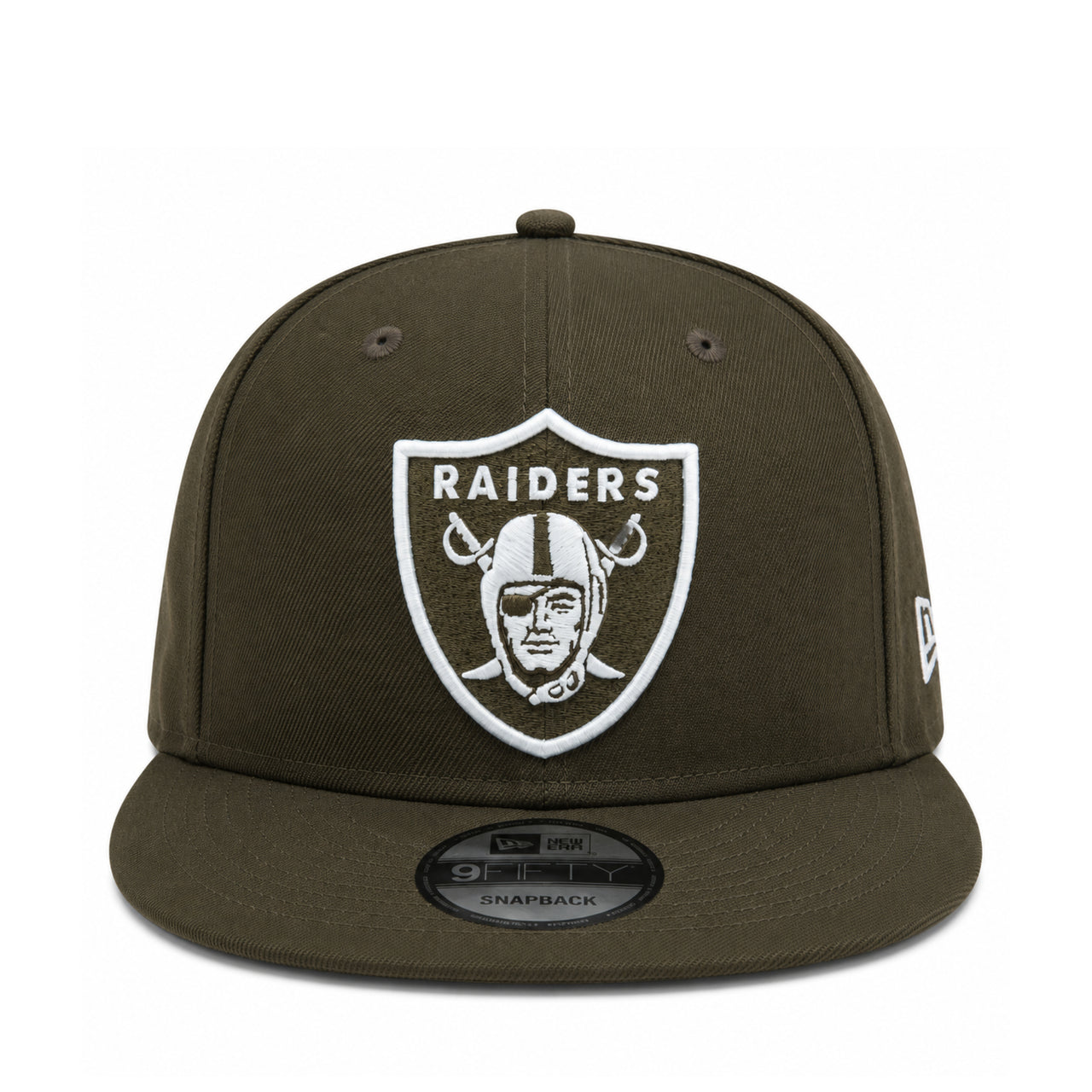 Las Vegas Raiders Walnut Brown 9FIFTY Snapback Hat front view