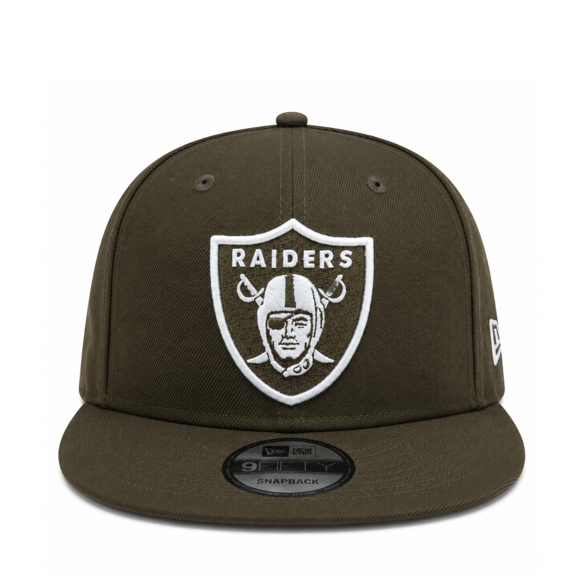 Las Vegas Raiders Walnut Brown 9FIFTY Snapback Hat front view