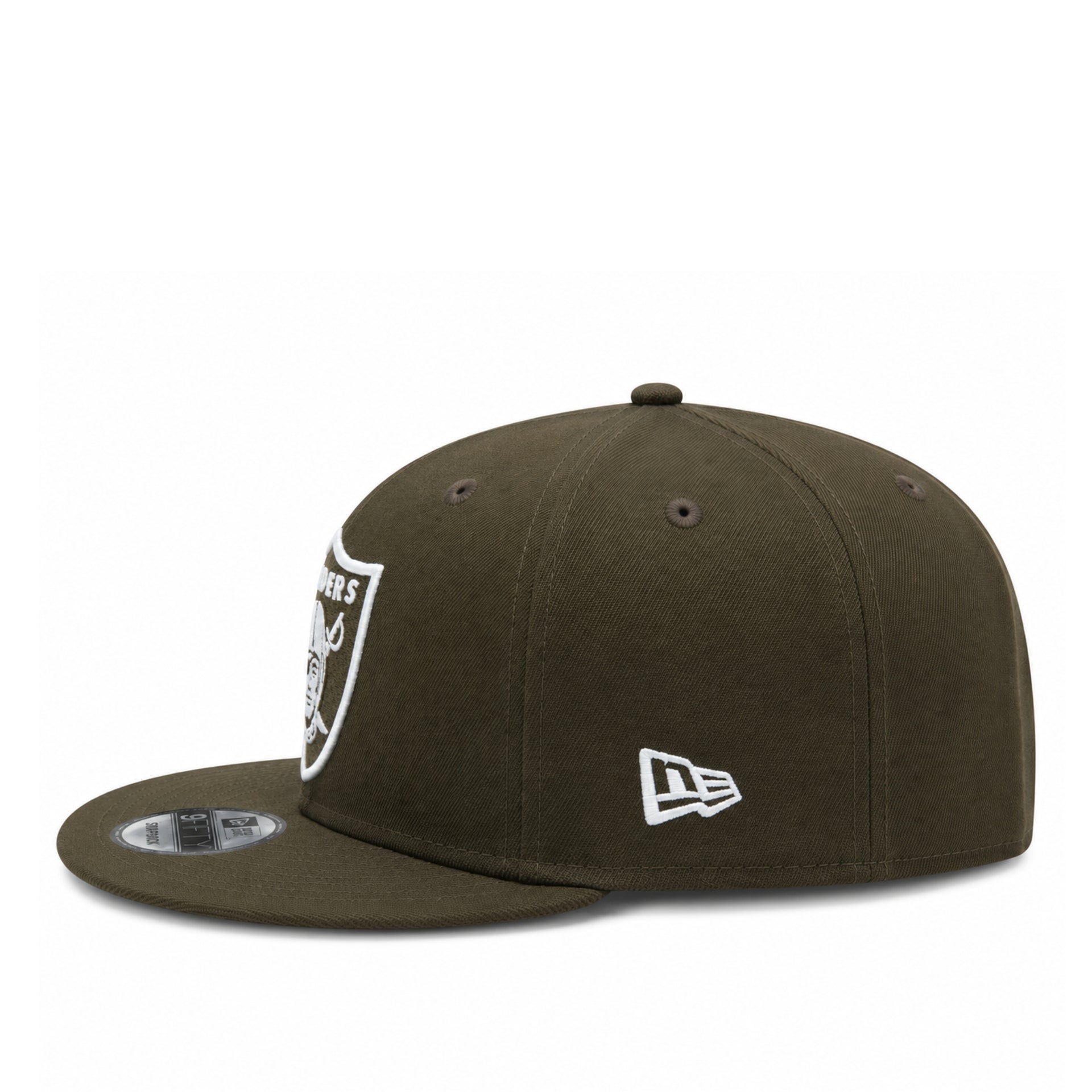 Las Vegas Raiders Walnut Brown 9FIFTY Snapback Hat left side view