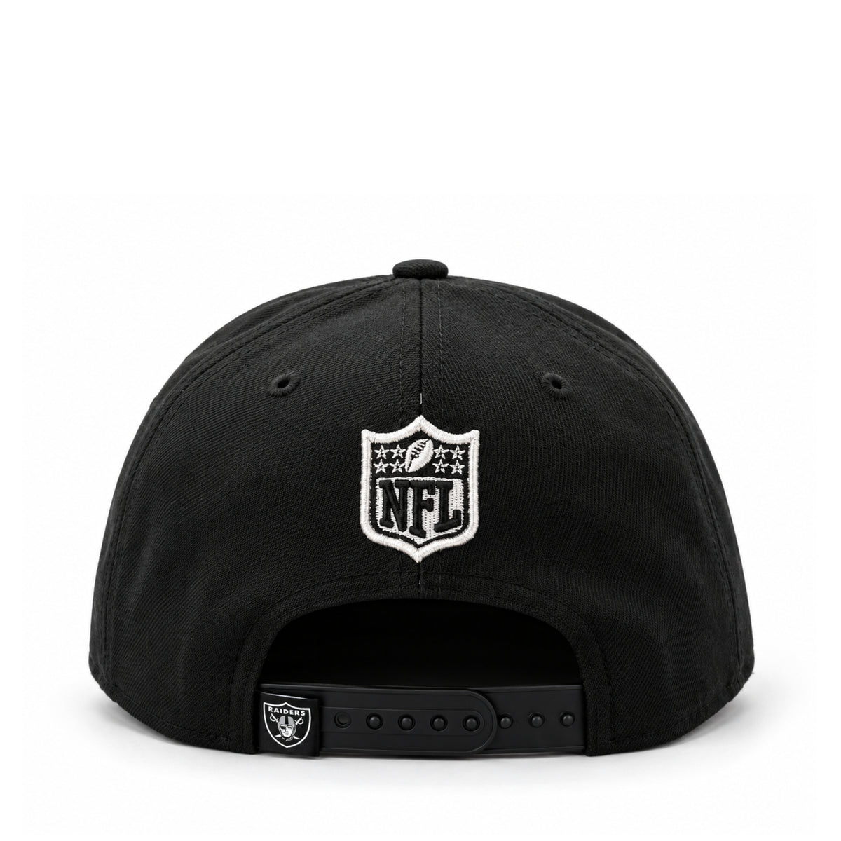 New Era Las Vegas Raiders Cartoon Black 9FIFTY A-FRAME Snapback Hat back view