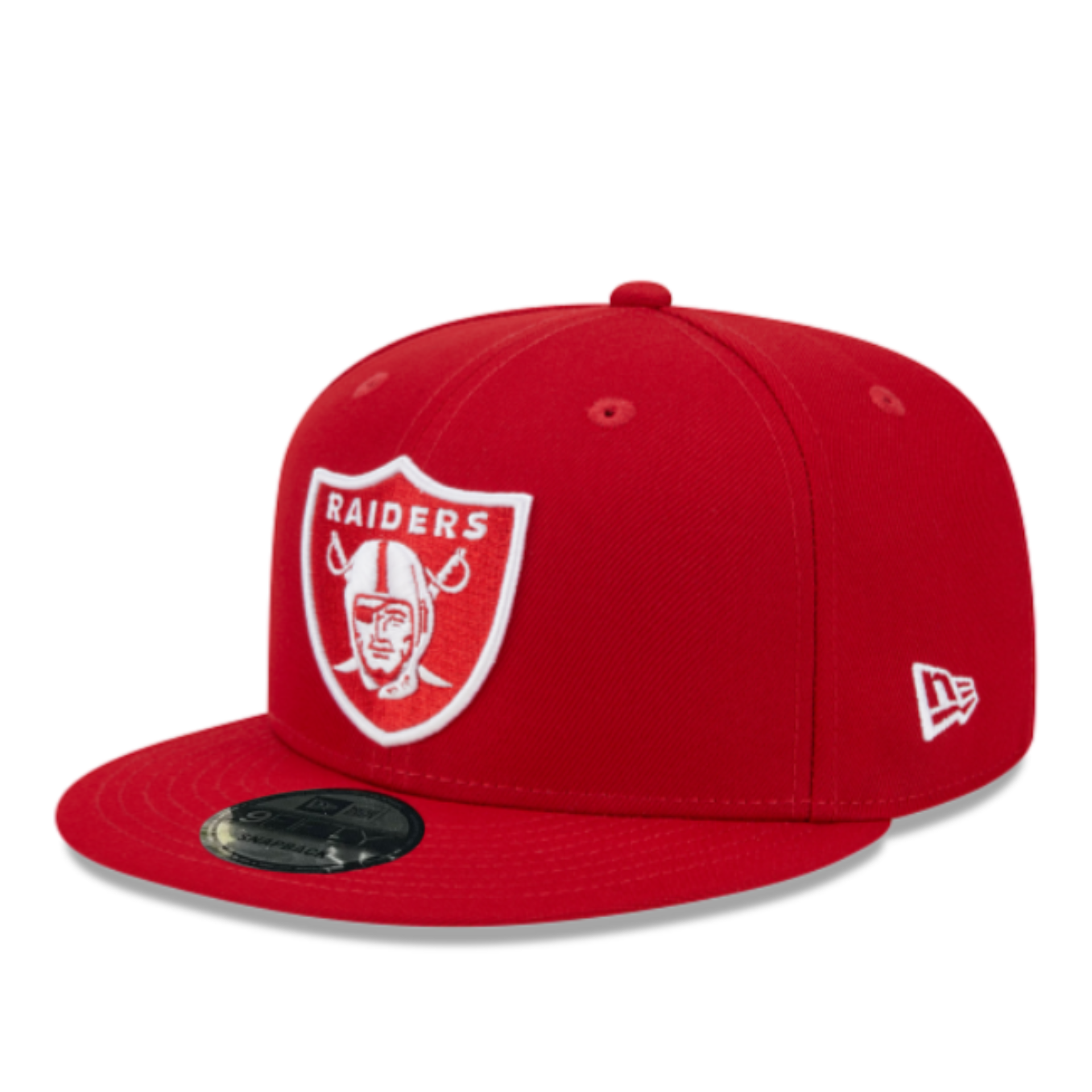 New Era Las Vegas Raiders Red 9FIFTY Snapback Hat front angle view