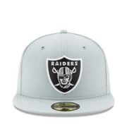 New Era NFL Las Vegas Raiders Snow Gray 59FIFTY Fitted Hat front view