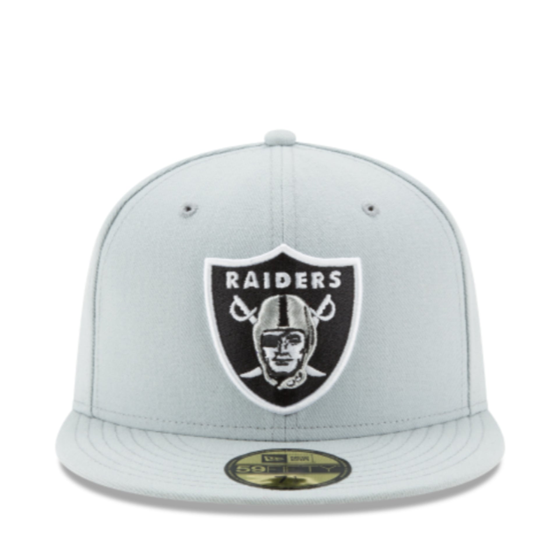 New Era NFL Las Vegas Raiders Snow Gray 59FIFTY Fitted Hat front view