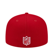 back of New Era Las Vegas Raiders Super Bowl XVIII Red 59FIFTY Fitted Hat