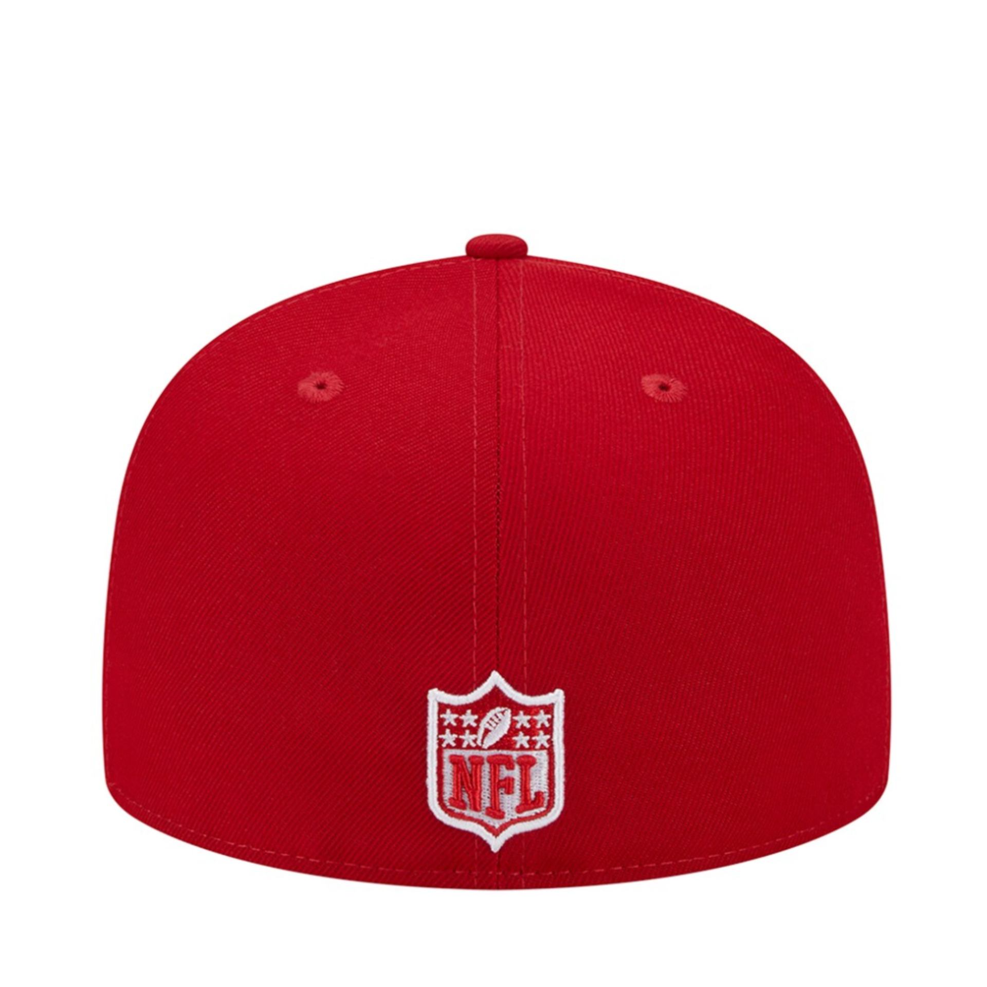 back of New Era Las Vegas Raiders Super Bowl XVIII Red 59FIFTY Fitted Hat