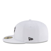 New Era NFL Las Vegas Raiders White 59FIFTY Fitted Hat side view
