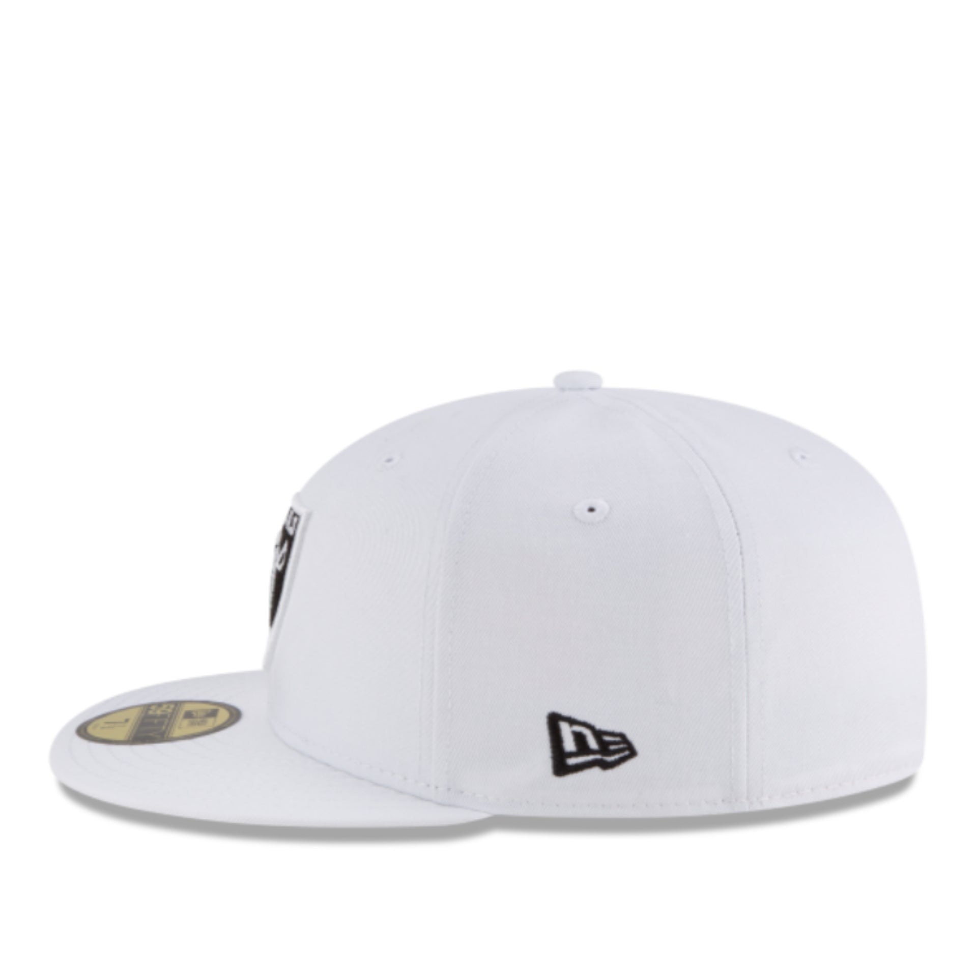New Era NFL Las Vegas Raiders White 59FIFTY Fitted Hat side view
