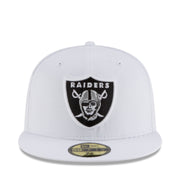 New Era NFL Las Vegas Raiders White 59FIFTY Fitted Hat front view
