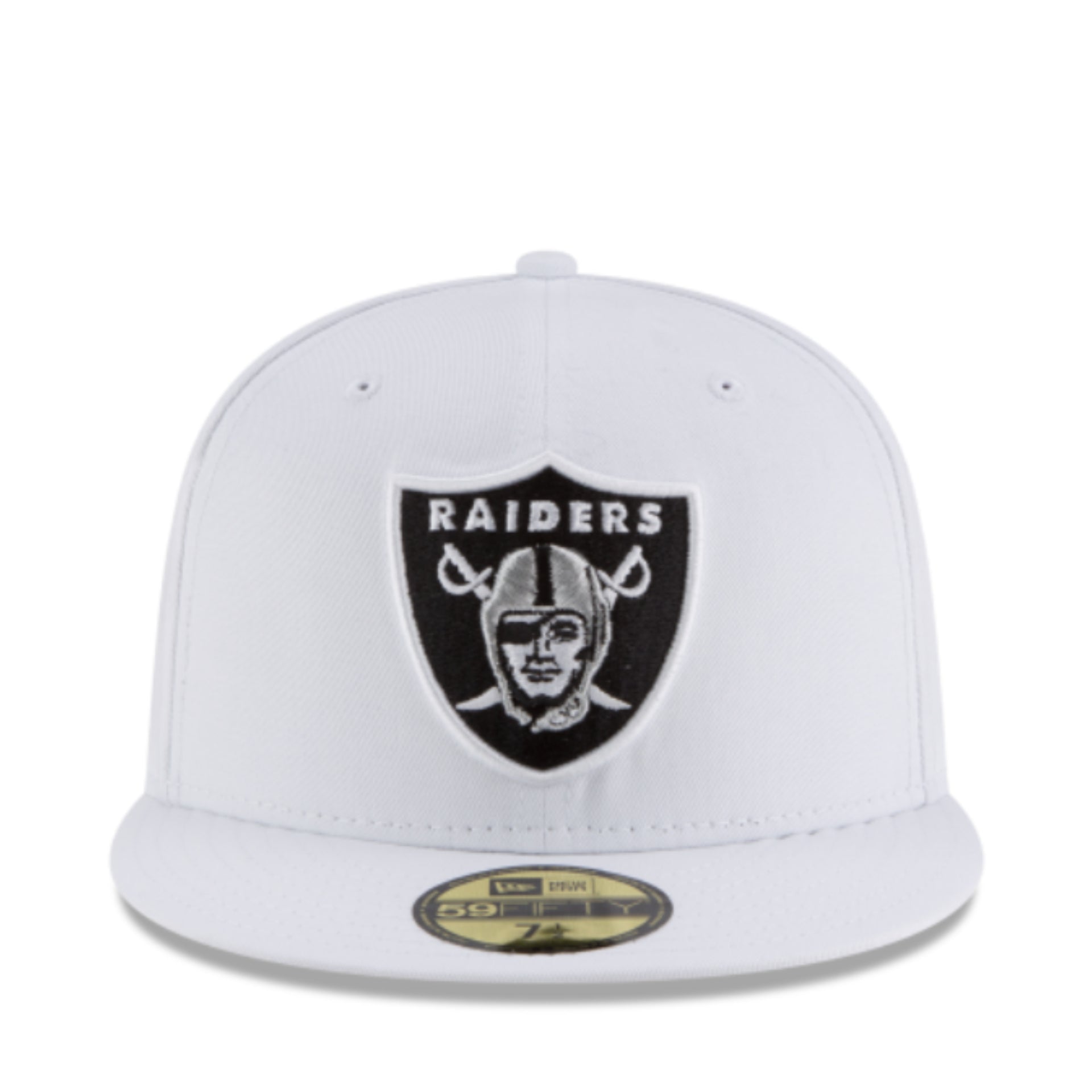 New Era NFL Las Vegas Raiders White 59FIFTY Fitted Hat front view