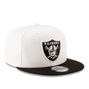 New Era Las Vegas Raiders 9FIFTY Snapback Hat - White/Black 2 Tone front right view