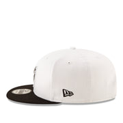 New Era Las Vegas Raiders 9FIFTY Snapback Hat - White/Black 2 Tone side view