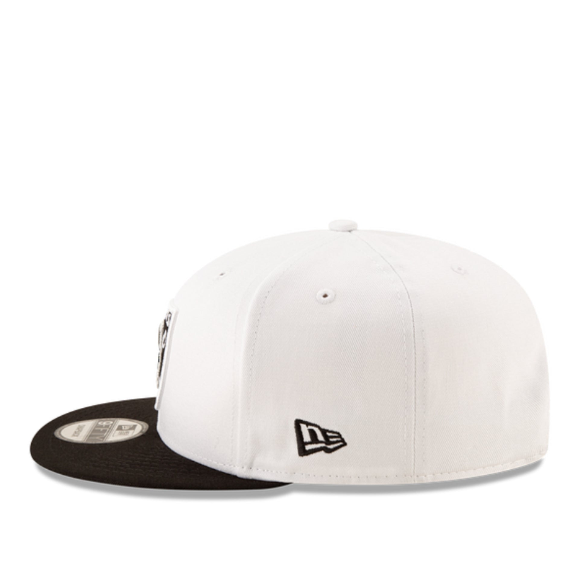 New Era Las Vegas Raiders 9FIFTY Snapback Hat - White/Black 2 Tone side view