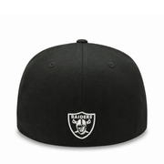 back of New Era Las Vegas Raiders Script Black Gray 59FIFTY Fitted Hat