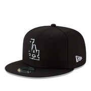 New Era Los Angeles Dodgers LA Black White Outlined 9FIFTY Snapback Hat