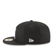 New Era Los Angeles Anaheim Angels Black White 59FIFTY Fitted Hat left side view