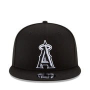 New Era Los Angeles Anaheim Angels Black 9FIFTY Snapback Hat front view