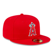 New Era Los Angeles Angels Authentic Collection Red 59FIFTY Fitted Hat front right view