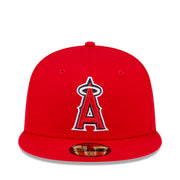 New Era Los Angeles Angels Authentic Collection Red 59FIFTY Fitted Hat front view