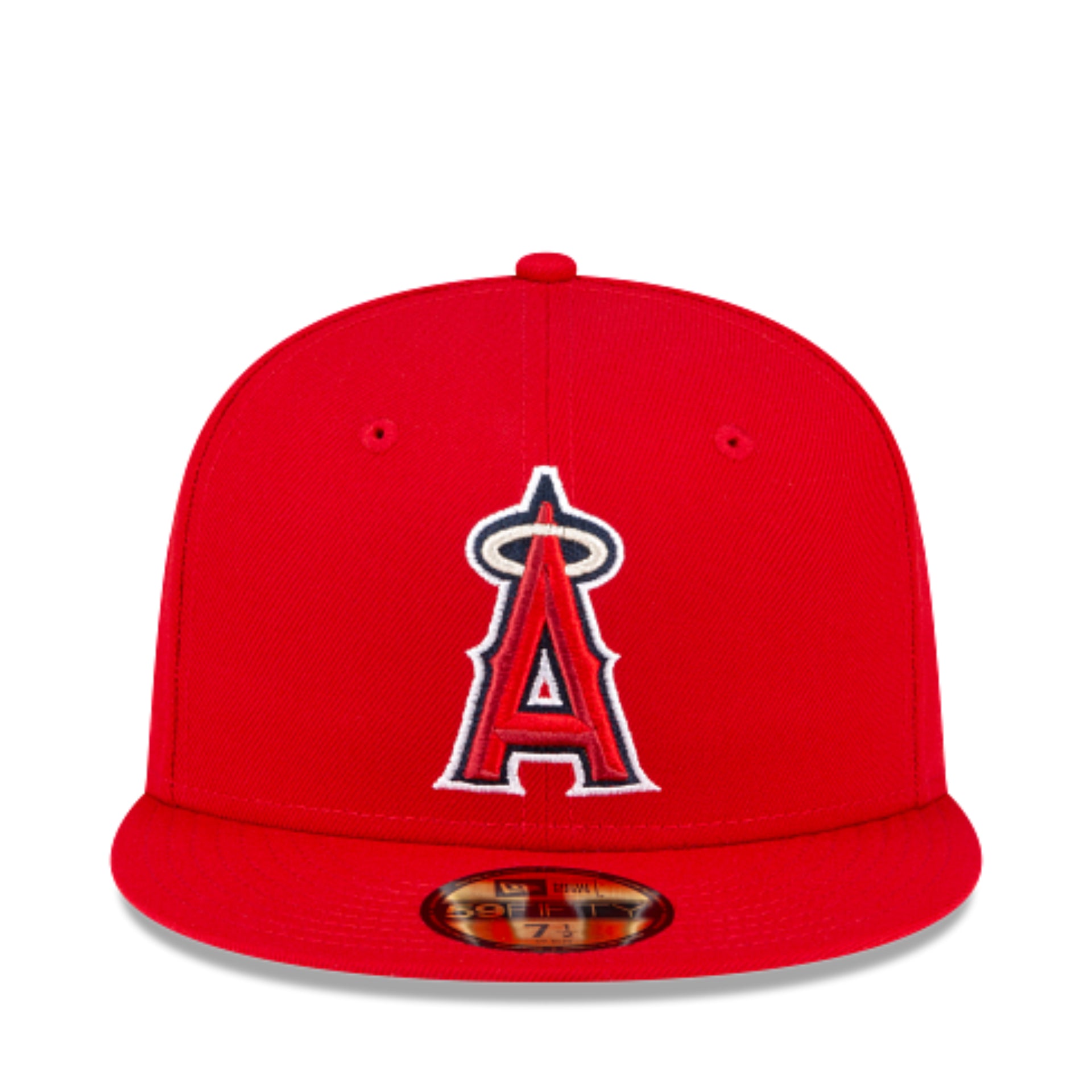 New Era Los Angeles Angels Authentic Collection Red 59FIFTY Fitted Hat front view