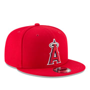 New Era Los Angeles Anaheim Angels Red 9FIFTY Snapback Hat front right view