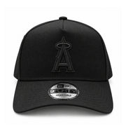 New Era Los Angeles Angels Black on Black 9FORTY A-Frame Snapback Hat front view
