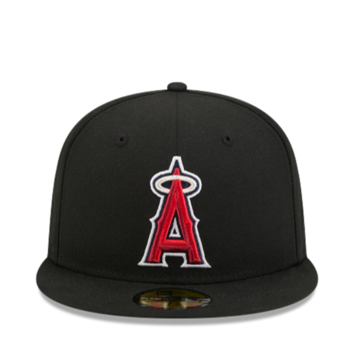 New Era Los Angeles Angels Black Red 59FIFTY Fitted Hat front view