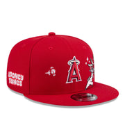 Red baseball cap with a logo and 'Looney Tunes' text on a white background