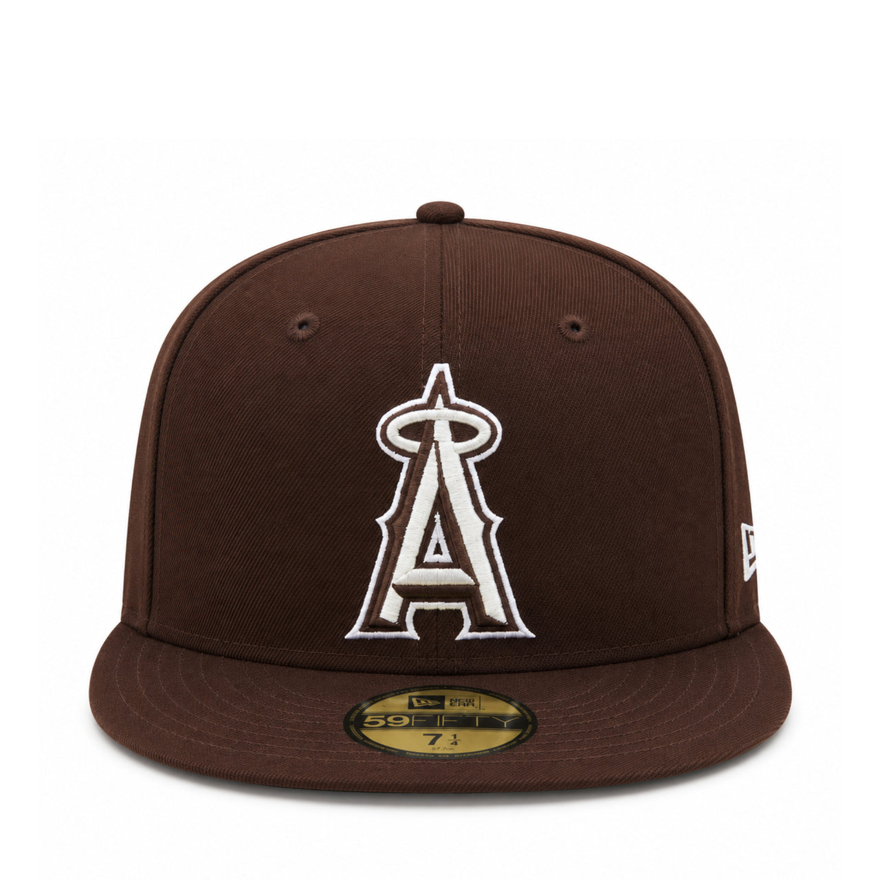 New Era Los Angeles Anaheim Angels Burnt Wood Brown 59FIFTY Fitted Hat front view