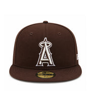New Era Los Angeles Anaheim Angels Burnt Wood Brown 59FIFTY Fitted Hat front view