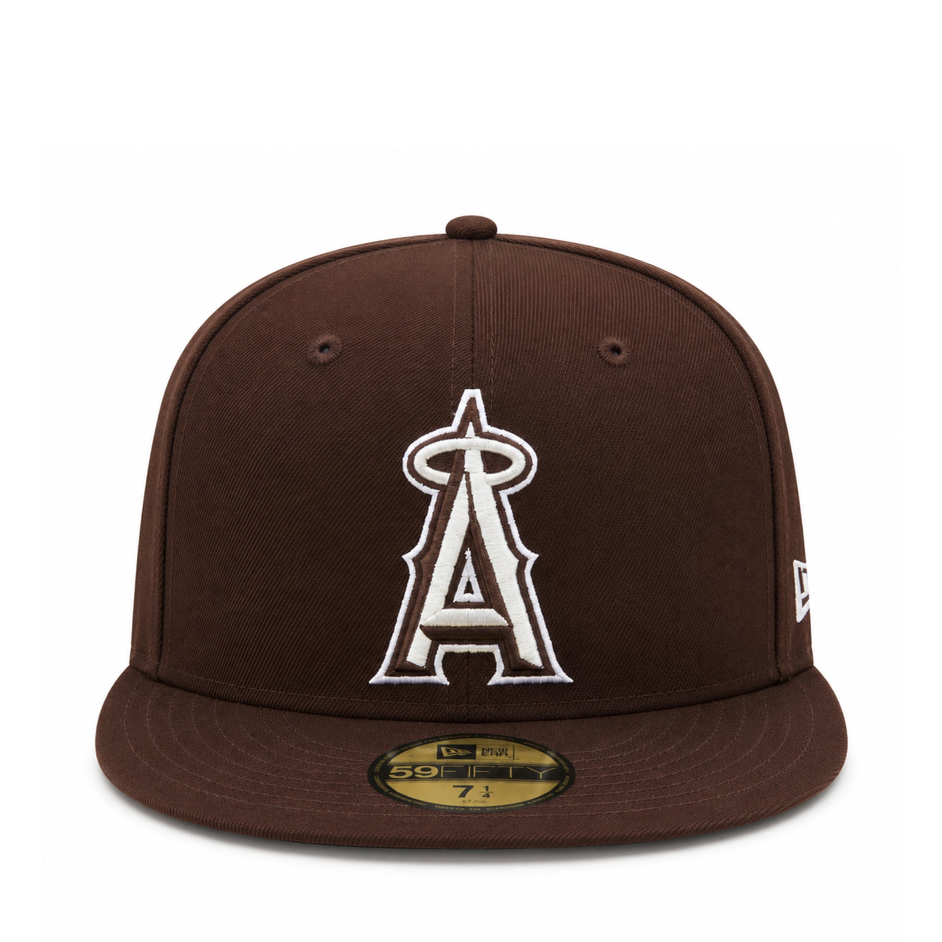 New Era Los Angeles Anaheim Angels Burnt Wood Brown 59FIFTY Fitted Hat front view