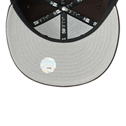 New Era Los Angeles Anaheim Angels Burnt Wood Brown 59FIFTY Fitted Hat under visor view