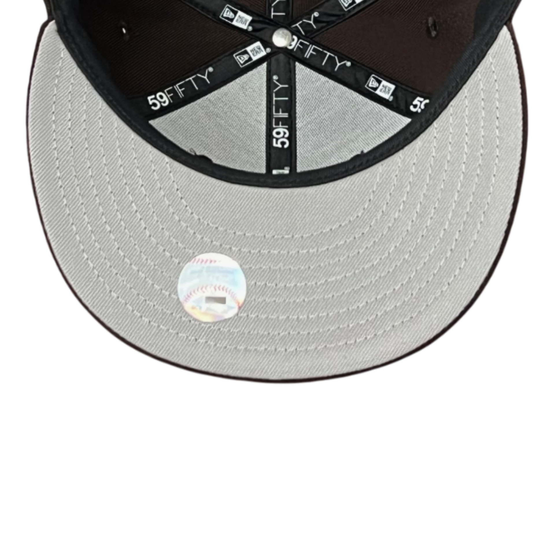 New Era Los Angeles Anaheim Angels Burnt Wood Brown 59FIFTY Fitted Hat under visor view