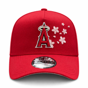New Era Los Angeles Angels Cherry Blossom 9FORTY A-Frame Snapback Hat Red front view