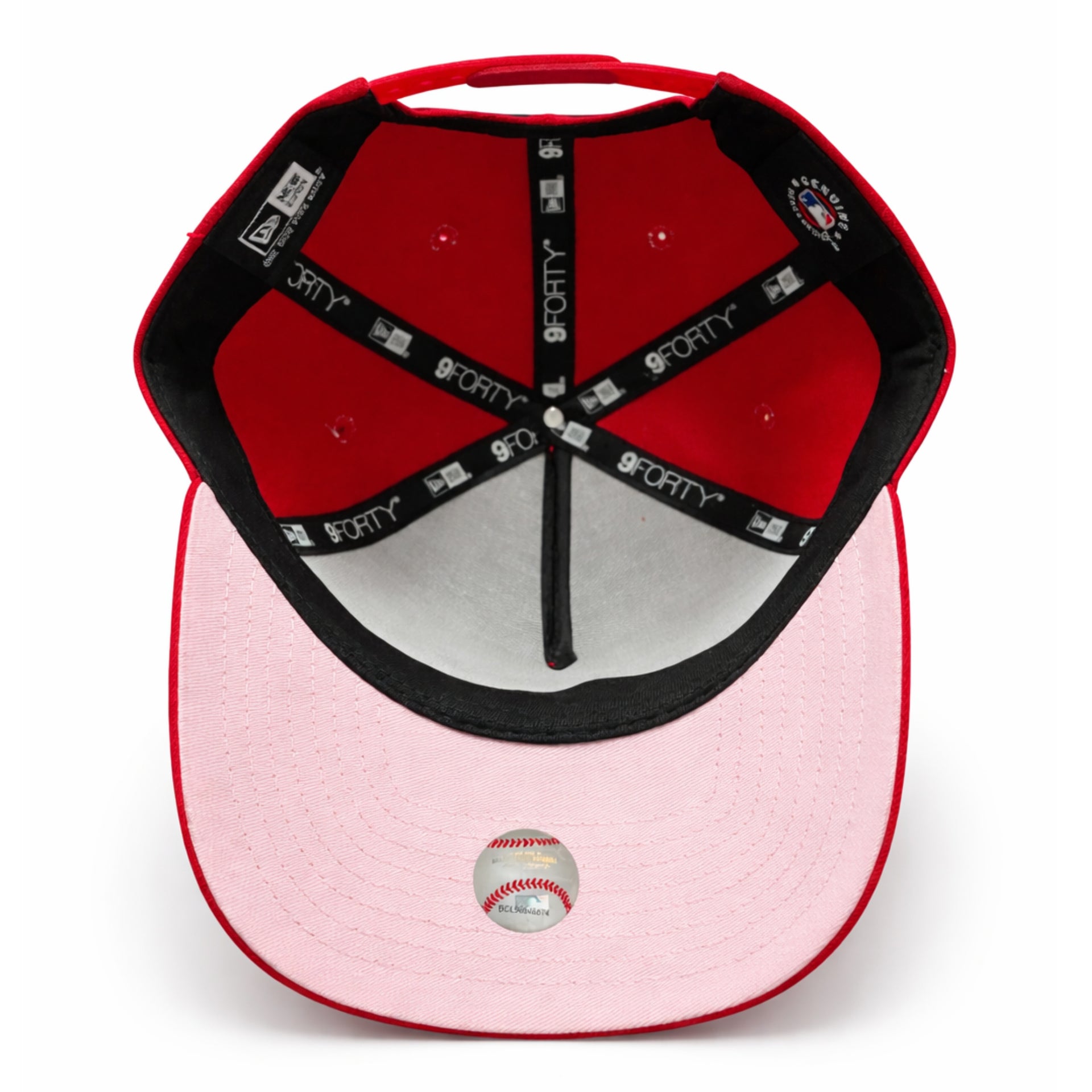 New Era Los Angeles Angels Cherry Blossom 9FORTY A-Frame Snapback Hat Red under visor view
