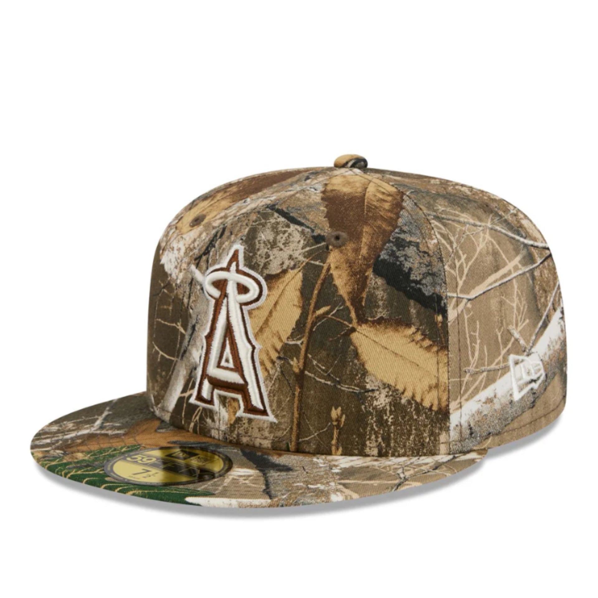 New Era Los Angeles Angels Realtree 59FIFTY Fitted Hat front angle view