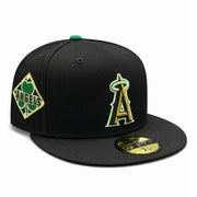 New Era Los Angeles Angels Saint Patrick's Day Black 59FIFTY Fitted Hat front view