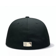 back of New Era Los Angeles Angels Upside Down 50th Anniversary Black 59FIFTY Fitted Hat