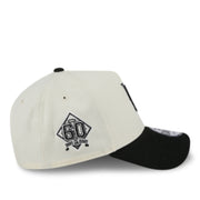 New Era Los Angeles Angels Upside Down Chrome Black 9FORTY A-Frame Snapback Hat right side view
