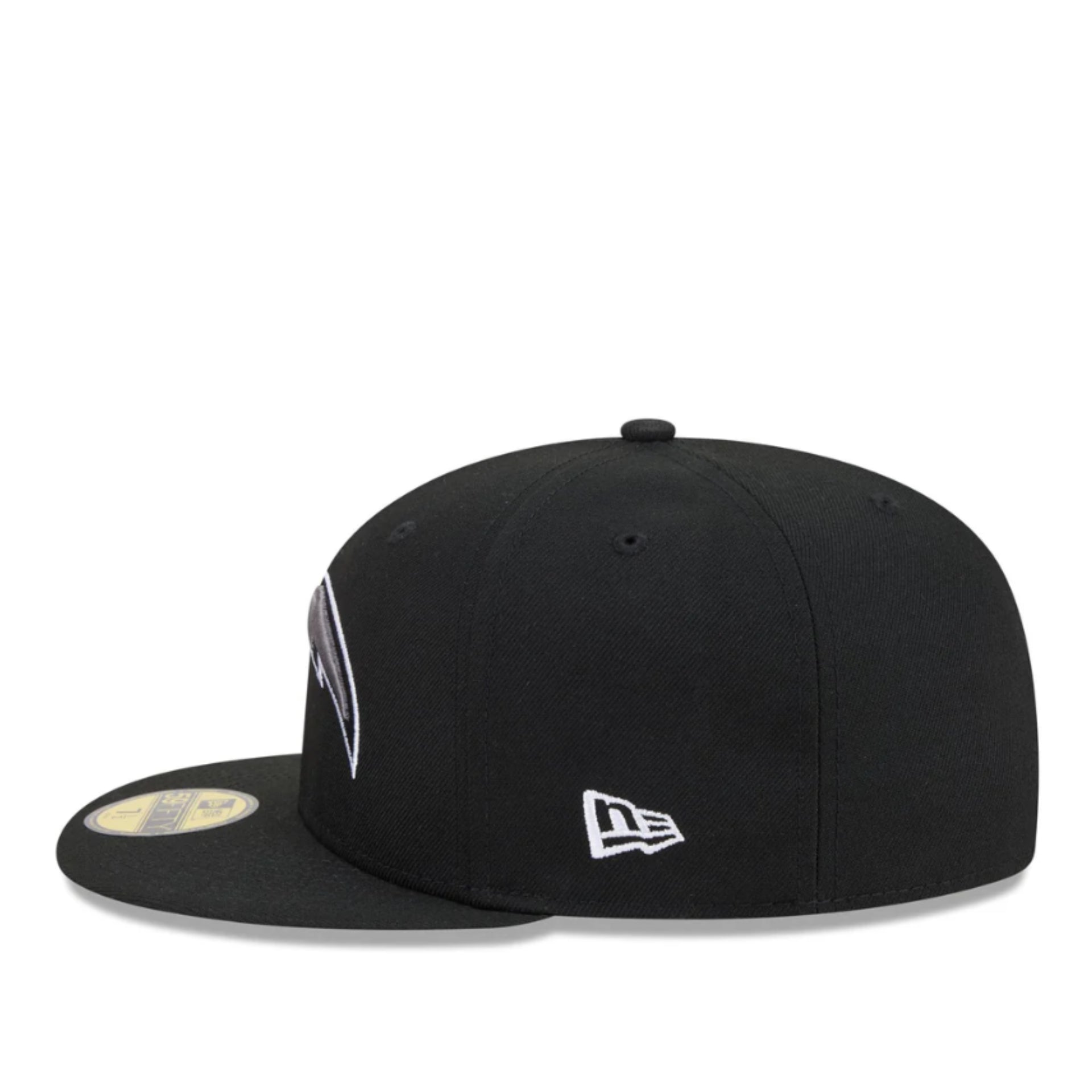 New Era Los Angeles Chargers Black 59FIFTY Fitted Hat left side view