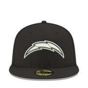 New Era Los Angeles Chargers 59FIFTY Fitted Cap Black White front view