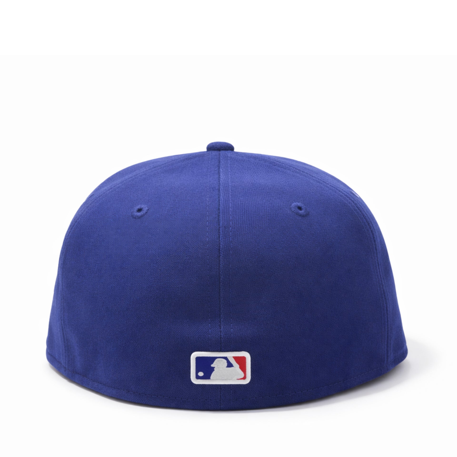 back of New Era Los Angeles Dodgers World Series Back to Back 2025 Champs Royal Blue 59FIFTY Fitted Hat