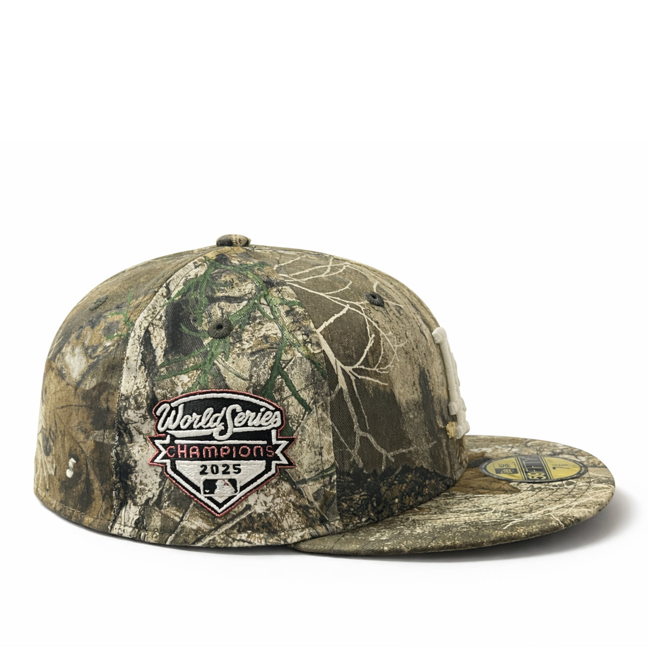Camouflage baseball cap with World Series Champions 2025 logo on a white background