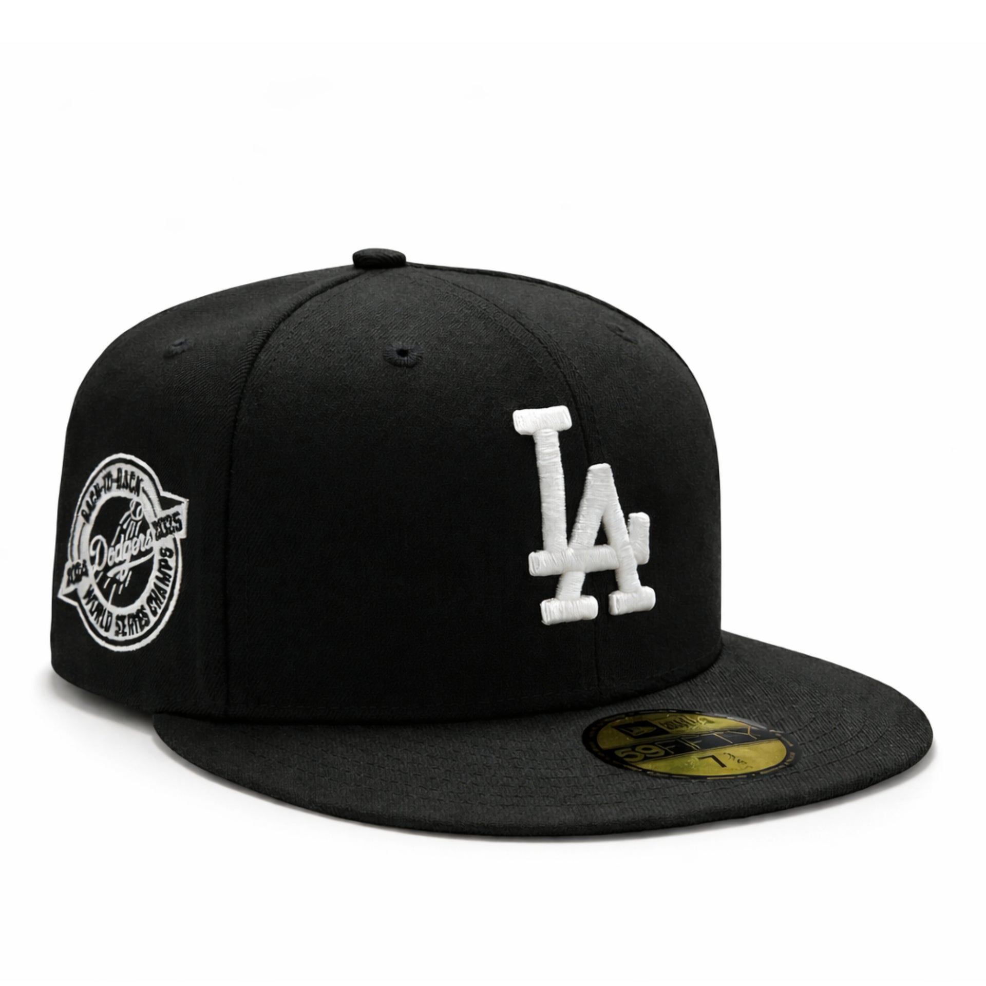 New Era Los Angeles Dodgers World Series Back to Back 2025 Champs Black 59FIFTY Fitted Hat