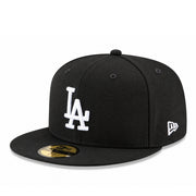 New Era Los Angeles Dodgers 2025 World Series Black Gold 59FIFTY Fitted Hat front left angled view