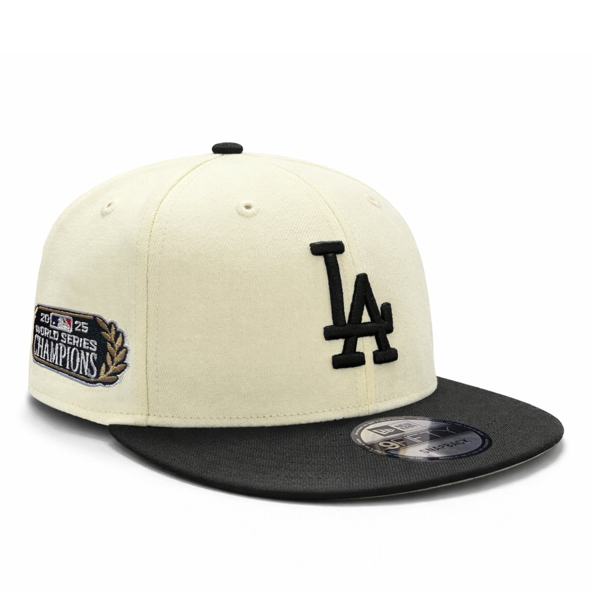 Los Angeles Dodgers New Era 2025 World Series Champion Chrome Black 9FIFTY Snapback Hat